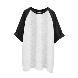Camiseta de Manga Raglán para Hombre Bugzy Apparels, Blanca y Negra, de Algodón Jersey, Cuello Redondo, con Logotipo Estampado en la Parte Delantera - Product Image 3