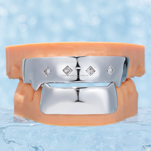 Personnalisé 925 Sterling Silver Princess Cut Moissanite Diamant Fiançailles Mariage Rappeur Cadeau Hip Hop Grillz Fine Piercing Bijoux - Product Image 1