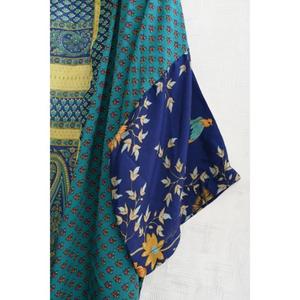 ชุดคลุมกิโมโนผ้าไหมอินเดียแบบสั้น งานแฮนด์เมด พิมพ์ลาย ชุดนอนผู้หญิง น้ำหนักเบา ชุดลำลอง - Product Image 3