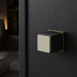 Ensemble de poignées de porte en marbre design | Poignée de porte en acier inoxydable antique, noir, graphite et finition PVD or rose pour portes extérieures - Product Image 3