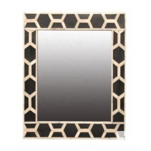 Marco de Espejo Rectangular con Incrustaciones de Hueso y Hojas para Pasillo, Sala de Estar, Dormitorio, Baño, Decoración del Hogar, Entrada - Product Image 2