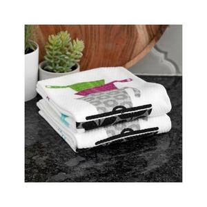 Waffle Weaved Tea Cups Embroidered Design Water Drying Microfiber <b>Window</b> Ultra Durable for Kitchen Counter Top 40*40cm Towels - Product Image 6