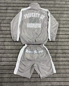 Ensemble de survêtement pour homme de haute qualité avec logo de marque personnalisé, veste coupe-vent en nylon à fermeture éclair, ensemble de survêtement pour homme - Product Image 2