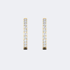 0.35CTW Round Cut Pavé Set Double Row Huggie Hoop Diamond Earrings - Product Image 4