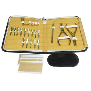 Kit d'outils de pose d'extensions capillaires de qualité supérieure avec peigne de séparation, ciseaux à fils, pinces crocodiles, pince à bandes adhésives et pince à sertir plate - Product Image 5