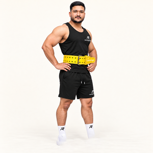 Ceinture de musculation en cuir avec logo personnalisé, boucle à double ardillon, équipement de musculation, fournisseur OEM en gros, équipement de fitness, sports - Product Image 5