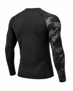 Camiseta Deportiva de Manga Larga con Cuello Redondo para Hombre, Protección UV, Impresión Digital Negra, Secado Rápido, Poliéster, para Deportes al Aire Libre, MOQ Bajo - Product Image 4