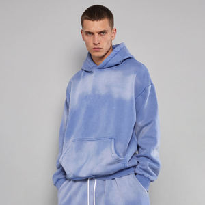 OEM Custom Logo High Street Oversized Hoodie and Shorts Set Vintage Acid Wash Streetwear Heavyweight <b>Tracksuit</b> 2 Piece Set - Product Image 3
