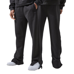 Pantalones de chándal de algodón de pierna ancha, estilo streetwear, de peso pesado, acampanados, holgados, para hombre - Product Image 1