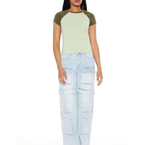 Camiseta de Moda Urbana Ajustada Personalizada al por Mayor, Camiseta de Cuello Redondo Informal de Alta Calidad para Mujer - Product Image 4