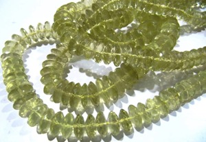 Perles de pierres précieuses en quartz citron naturel jaune, facettées, taille allemande, forme rondelle, 6-11 mm, brin de 8 pouces de long - Product Image 2
