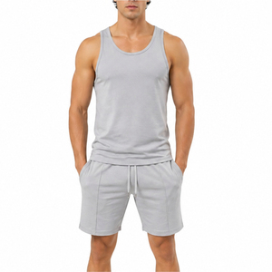 Conjunto Deportivo Ecológico para Hombre, 100% Poliéster, Camiseta sin Mangas y Pantalones Cortos, Chaleco Deportivo y Pantalones Cortos para Correr, Ropa de Gimnasio para Verano - Product Image 6