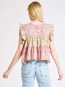 Women Vintage Boho Floral Print Spring/Summer Woven Breathable Eco-Friendly Lightweight 100% Cotton Loose Fit Long Top Puff - Product Image 5