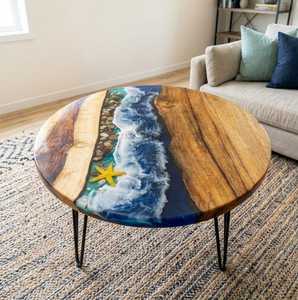 Premium Handmade Live Edge Wood <b>Resin</b> Coffee <b>Table</b> Custom <b>Epoxy</b> River Center <b>Table</b> Contemporary Luxury Interior Furniture - Product Image 4