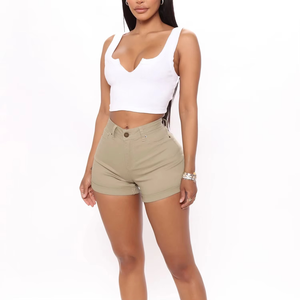 Shorts Deportivos de Mujer, Color Sólido, Transpirables, de Secado Rápido, Ajustados, de Spandex y Algodón, para Correr, Yoga, Gimnasio, Doble Capa - Product Image 1