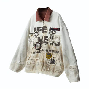 Chaqueta Nesta Sports 2025 Clean Fit para Hombre, Lavado Ácido, Poliéster y Algodón – 380 GSM, Vintage, Reversible, con Cierre, de Alta Calidad, con Logotipo Personalizado - Product Image 1