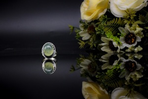 Nouvelle bague en argent sterling 925 avec pierre précieuse Larimar de coupe ovale fine, design vintage, faite à la main, bijoux semi-précieux, fournisseur en gros - Product Image 3