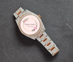 Reloj de Pulsera Personalizado de Acero Inoxidable con Moissanita para Hombre y Mujer, Estilo Hip Hop, Lujoso, Casual, Formal, para Uso Diario, con Esfera Analógica - Product Image 3