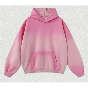 Hoodie personnalisé 100% coton, délavé à l'acide, style High Street, effet vieilli, coupe oversize, délavé à la pierre, vintage - Product Image 2