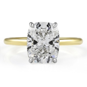 Bague de fiançailles en diamant de laboratoire allongé certifié IGI, or jaune 14 carats, solitaire, prix d'usine, vente en gros - Product Image 1