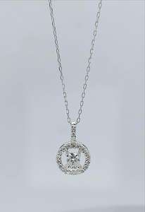 Collier en diamant haut de gamme, or blanc 14 carats, diamant de laboratoire 1,30 carat, vintage, E VVS, certifié IGI, 16 pouces, cadeau de luxe parfait - Product Image 5