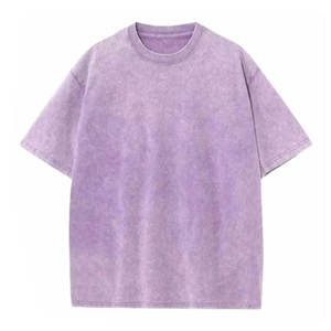 Colección de Camisetas Vintage Lavadas, Camisetas Casuales de Manga Corta de Algodón con Acabado Lavado al Ácido, Impresión de Logotipo Personalizado y Premium - Product Image 3