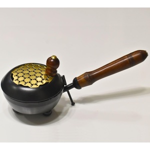 Handcrafted Eco-Friendly Metal Burner Heat Resistant Wooden Handle Modern Design for Charcoal Incense Spring Summer Fall - Product Image 3