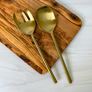 Mirror Polished Brass <b>Salad</b> <b>Server</b> 2 Pieces Sets Top Design Brass <b>Salad</b> <b>Server</b> cutlery Spoon & Fork Set Best Price - Product Image 5