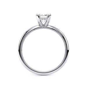 Bague de fiançailles en or massif 14 carats plaqué rhodium avec halo caché en diamant de laboratoire taille émeraude 2,10 CTW certifié IGI Luxe - Product Image 6
