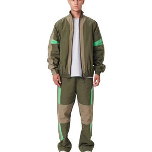 Custom Logo Two-Piece Men's Winter Tracksuit Breathable Nylon Windbreaker Jogger <b>Pants</b> Customizable Breathable Jacket Set - Product Image 4