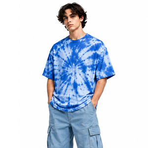 Mens Oversized <b>Tie</b> Dye <b>T</b> <b>Shirt</b> 100% Cotton Short Sleeve Crew Neck Back Applique Detail Streetwear Tee Wholesale Custom Suppliers - Product Image 1