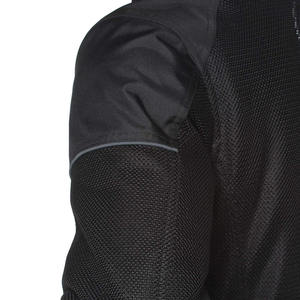 Unisex Full Sleeve Black Mesh Cordura <b>Motorcycle</b> <b>Jacket</b> Red Zipper Pockets Anti-UV Quick Dry Features <b>Summer</b> Breathable Wear - Product Image 2