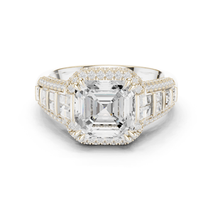 Anillo de Diamantes Finos Cultivados en Laboratorio con Corte Asscher y Baguette, Joyería Elegante para Bodas, Proveedor Mayorista OEM - Product Image 2
