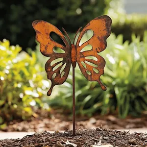 Piquets de jardin en aluminium faits à la main, design floral, pour un support résistant aux intempéries de diverses compositions florales, modernes - Product Image 6
