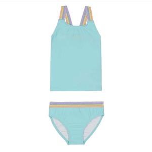 Ensemble de bikini halter pour femme, 200 GSM, polyester et élasthanne, extensible doux, imprimé léopard gris, logo thermocollé, pour maillot de bain - Product Image 6
