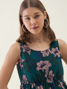 เดรสสั้นพิมพ์ลายดอกไม้สีฟ้าพีค็อกสำหรับผู้หญิง แฟชั่นฤดูร้อน สวมใส่สบายๆ ไปเที่ยวทะเล วันหยุด ท่องเที่ยว หรือใส่ในชีวิตประจำวัน ราคาดีที่สุด - Product Image 5