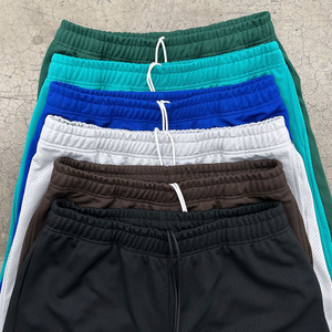 Custom 180gsm Polyester Double <b>Layers</b> Eco-Friendly Solid Mesh <b>Mid</b> Oversized Men's Casual Board Shorts Elastic Waterproof - Product Image 4