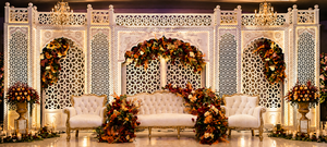 Panel Decorativo Jhronka Ligero y Personalizable para Escenario de Nikah, Marcos de Madera Premium para Escenario de Boda Dorado - Product Image 6