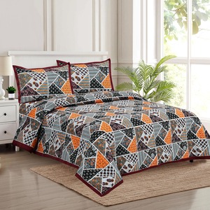 Parure de lit Alankriti personnalisable, imprimée à la main, 100% coton, 3 pièces, motif floral, 200TC, toutes saisons, anti-poussière - Product Image 2