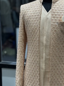 Luxury Men’s Embroidered Indo Western Sherwani Jacket <b>Set</b> | Wedding Designer Bandhgala <b>Blazer</b> for Groom & Ethnic Wear Export - Product Image 2