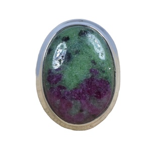 Anillo de Zoisita Rubí con Gema Natural, Chapado en Oro Rosa sobre Plata de Ley, Engaste de Bisel Ovalado Elegante, Proveedor Mayorista de Terceros - Product Image 1
