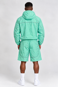 Conjunto Deportivo Ligero Cortavientos para Hombre, Chaqueta con Capucha y Pantalones Cortos, Ropa Deportiva Personalizada de Dos Piezas, Atuendo Casual para Exteriores - Product Image 2