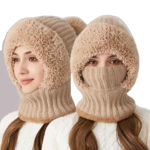 Chapeaux Balaclava d'hiver exceptionnels pour femmes, bonnet ample en une seule pièce, écharpe masque, capuche en fourrure chaude, balaclava à enfiler, bonnet tricoté - Product Image 6