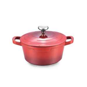Olla de Acero Inoxidable Roja con Tapa, Olla Holandesa Resistente para Sopa y Guisos, Compatible con Inducción y Gas, Apta para Lavavajillas y Horno - Product Image 1