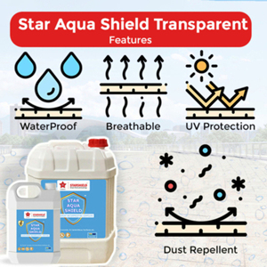 สีอะคริลิกกันน้ำ Star Aqua Shield  น้ำยาเคลือบใสกันน้ำ PU สำหรับหลังคาคอนกรีต - Product Image 6
