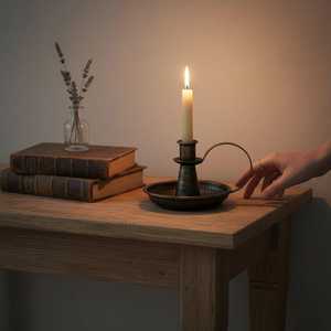 Black Iron Candle Holders, Taper Candlestick Holders with Handle, <b>Retro</b> Vintage Stand 2 Set - Product Image 2