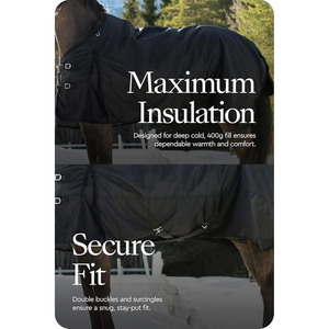 Manta de Invierno para Caballo de Alta Calidad, 1200D, Gruesa y Resistente |   Manta Impermeable para Exteriores con Cubrecuello |   Funda para Caballo de Exterior de 69 Pulgadas - Product Image 4
