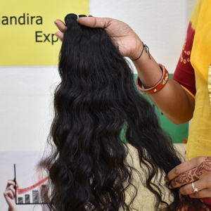 100% Proveedor de Virgen Natural barato Cabello humano de Color negro Paquetes ondulados rizados Cabello humano de templo de fabricación camboyano crudo - Product Image 6