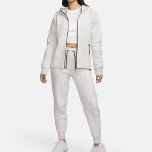 Ensemble survêtement pour femmes grande taille, sweat-shirt à capuche uni, pantalon long décontracté, coupe ample, 100% coton, vêtements d'automne - Product Image 5