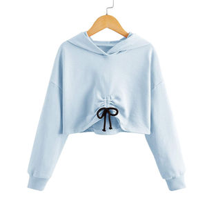 เสื้อฮู้ดครอปออกกำลังกายสำหรับผู้หญิง ผ้าคอตตอนผสม น้ำหนักเบา เหมาะสำหรับออกกำลังกายในยิม เสื้อครอปพรีเมียมสำหรับฟิตเนส - Product Image 1